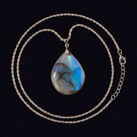 Labradorite Teardrop Pendant Natural Crystal