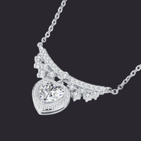 Moissanite Heart Complete Set Necklace S925 Silver