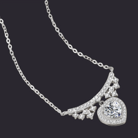 Moissanite Heart Complete Set Necklace S925 Silver