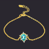 Blue Apatite Chain Bracelet Gold