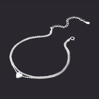 Double Heart Anklet S925 Sterling Silver