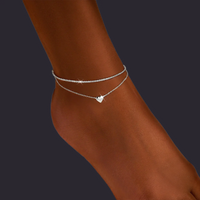 Double Heart Anklet S925 Sterling Silver