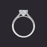 Morganite Solitaire Ring S925 Platinum Silver