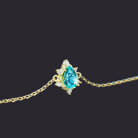 Blue Apatite Chain Bracelet Gold
