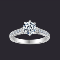 Morganite Solitaire Ring S925 Platinum Silver