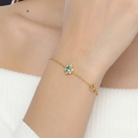 Blue Apatite Chain Bracelet Gold