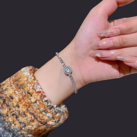 Crystal Tennis Bracelet Full Zircon Silver