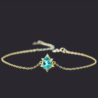 Blue Apatite Chain Bracelet Gold